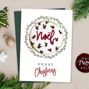 Christmas Cookie Card Wreath Greenery Bakery Label