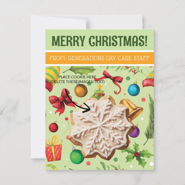 Christmas Cookie Cards, Personalised Gifting Cards (Front)