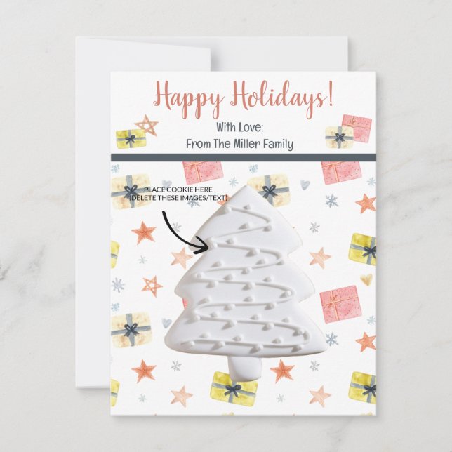 Christmas Cookie Cards, Personalised Gifting Cards (Front)