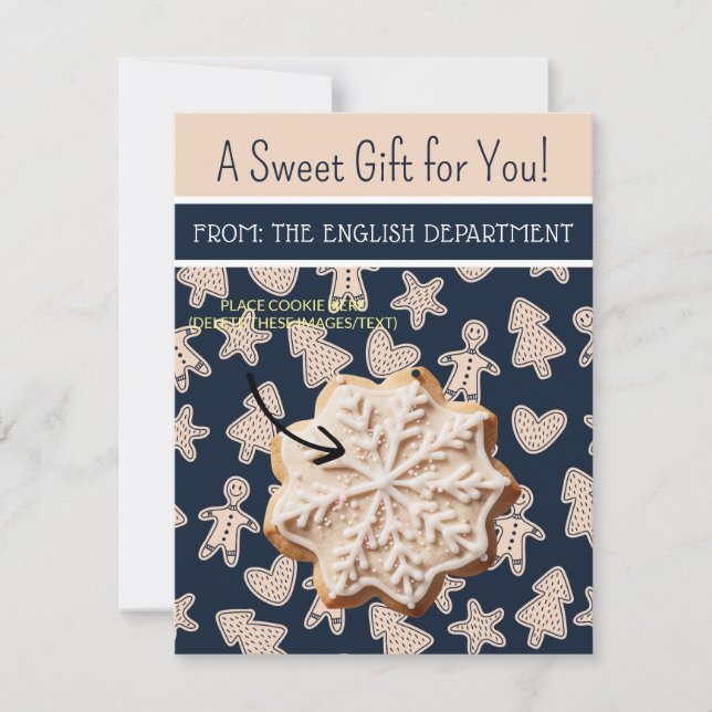 Christmas Cookie Cards, Personalised Gifting Cards (Front)
