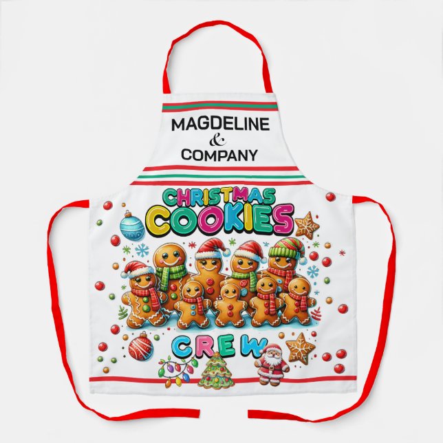 Christmas Cookie Crew  Apron (Front)