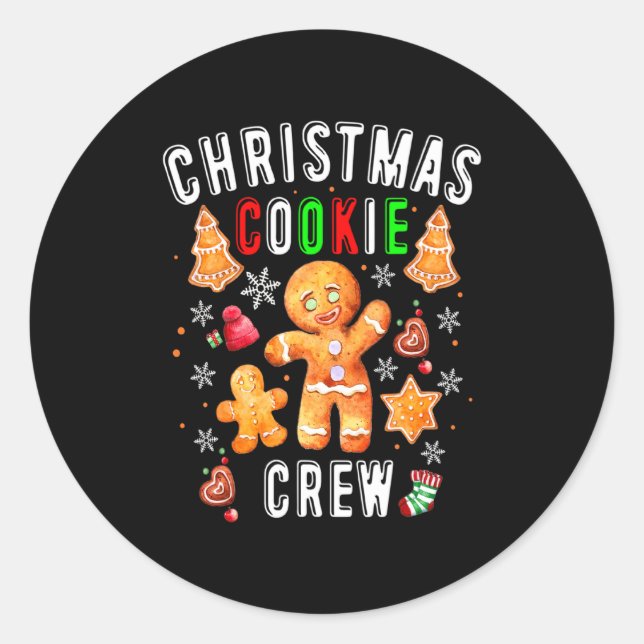 Christmas Cookie Crew Baking Team New Xmas Bakers  Classic Round Sticker (Front)