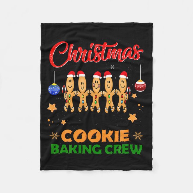 Christmas Cookie Crew Baking Team New Xmas Bakers  Fleece Blanket (Front)