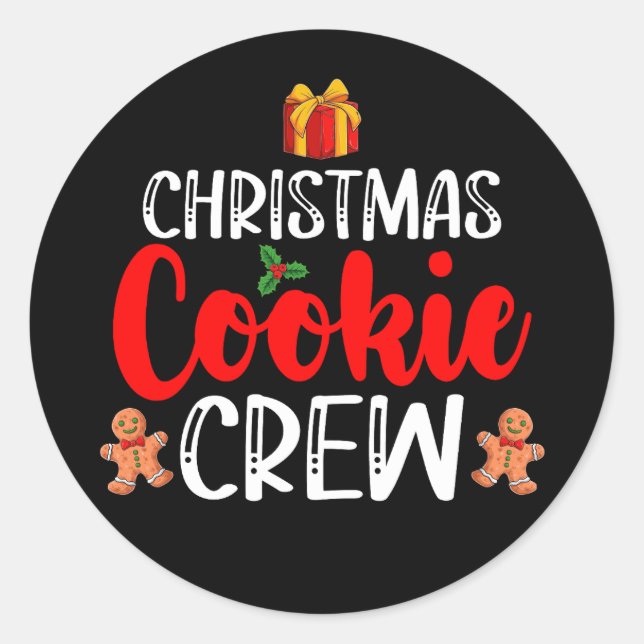 Christmas Cookie Crew Family Pyjamas Xmas Holiday Classic Round Sticker (Front)