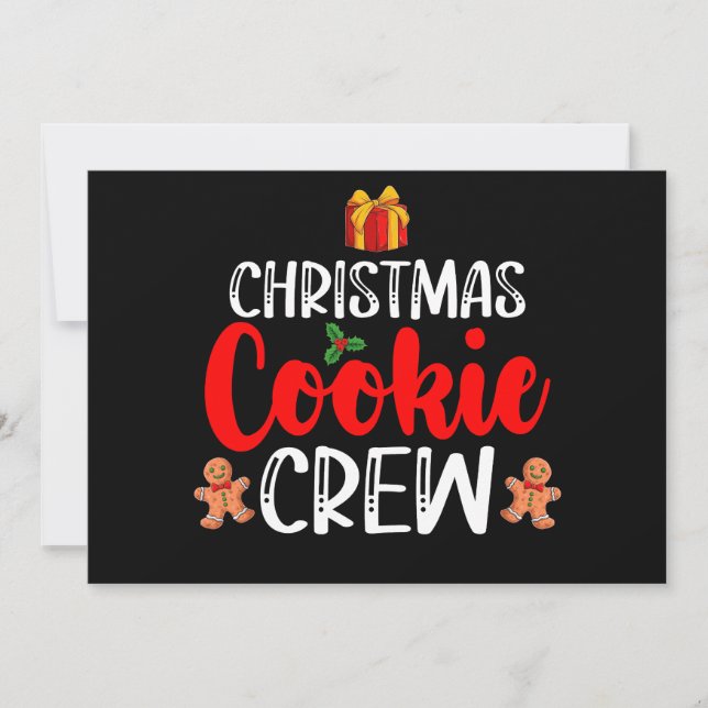 Christmas Cookie Crew Family Pyjamas Xmas Holiday Invitation (Front)