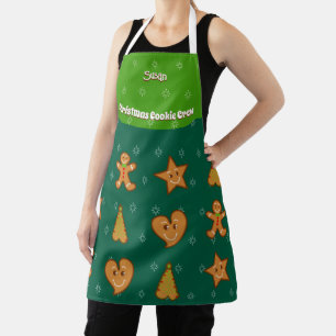 Christmas Cookie Crew-Gingerbread Pals-Green M Apron