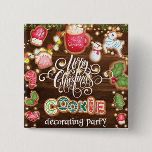 Christmas Cookie Decorating 15 Cm Square Badge