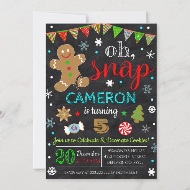 Christmas Cookie Decorating Party Invitation (Front)