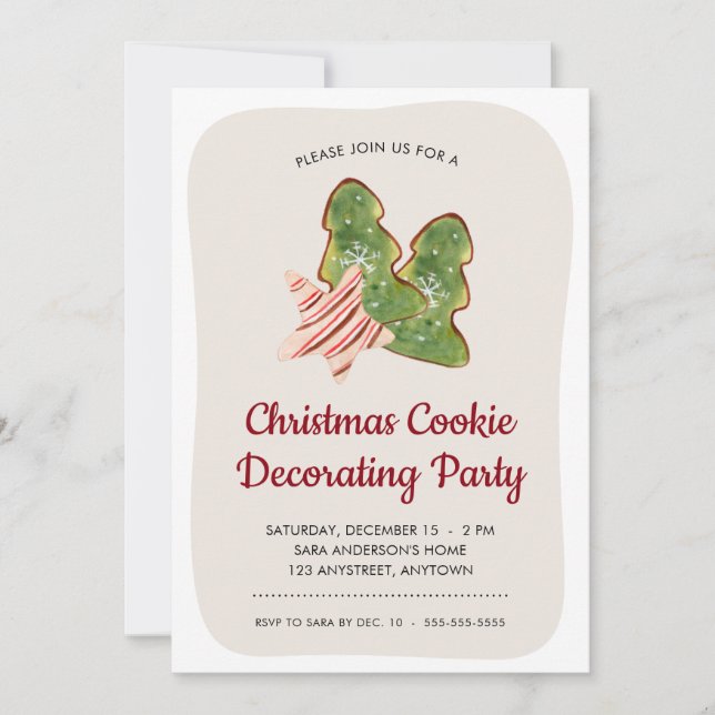 Christmas Cookie Decorating Party Invitation (Front)