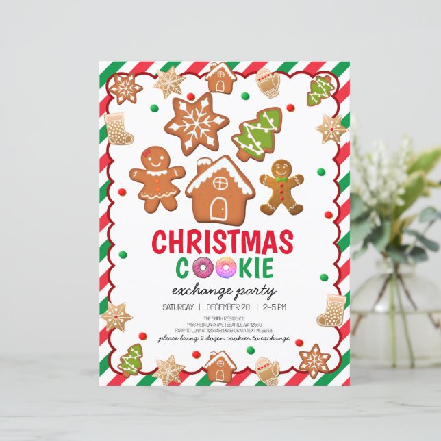 Christmas Cookie Decorating Party Invitation card (Standing Front)