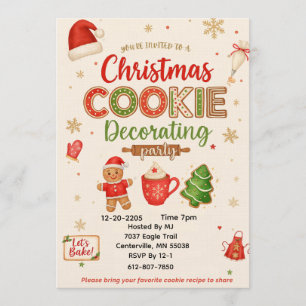 Christmas Cookie Decorating Party Invitation Kid