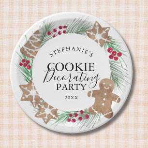 Christmas Cookie Decorating Party Paper Plate
