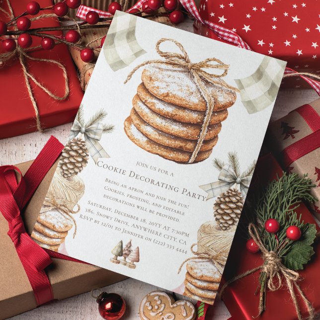 Christmas Cookie Decorating Party Watercolor  Invitation (Creator Uploaded)