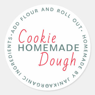 Christmas Cookie Dough Homemade Script Classic Round Sticker