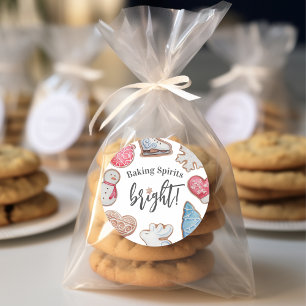 Christmas Cookie Exchange Baking Spirits Bright Classic Round Sticker