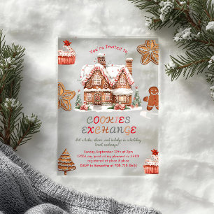 Christmas Cookie Exchange   Colourful Holiday  Acrylic Invitations