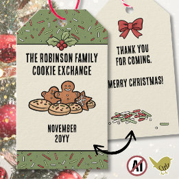 Christmas Cookie Exchange Favour Gift Tags