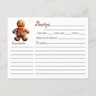 Christmas Cookie Exchange Gingerbread Man Recipe Postcard