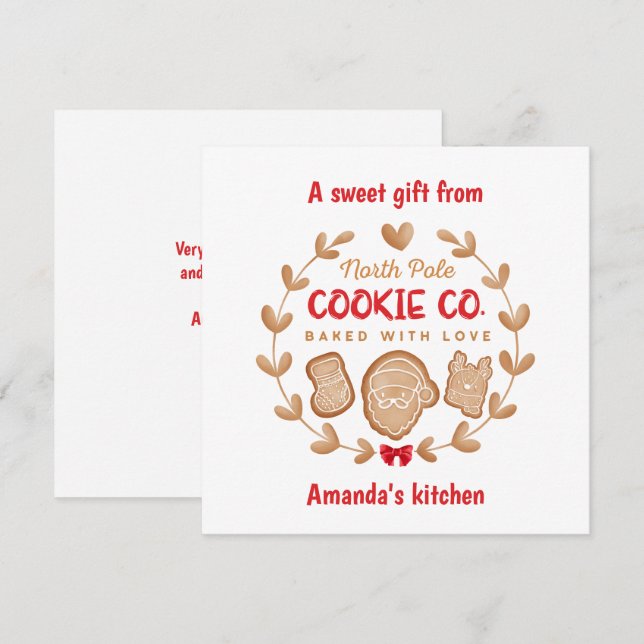 Christmas Cookie Exchange Gingerbread Red Holiday Card (Front/Back)