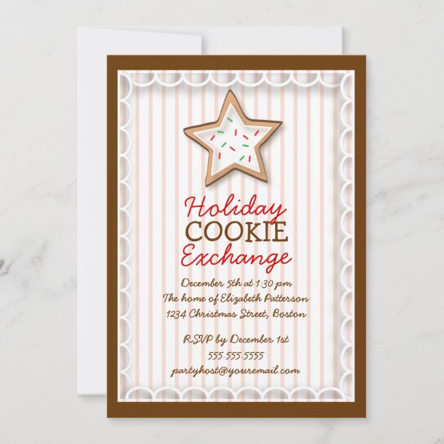 Christmas Cookie Exchange Holiday Sweet Invitation (Front)