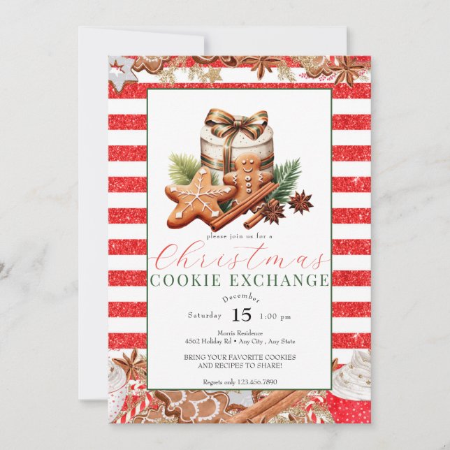 Christmas Cookie | Exchange  Invitation (Front)