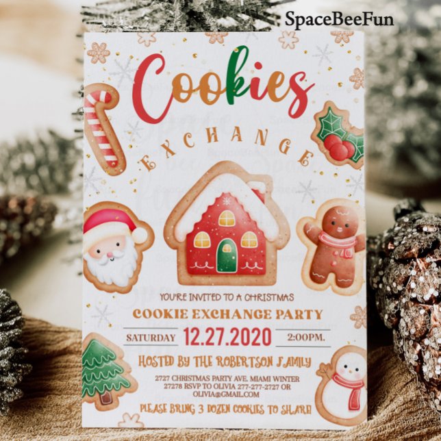 Christmas cookie exchange invitation Holidy (Christmas cookie exchange invitation Holiday cookie exchange party Personalize Cookie swap Christmas)