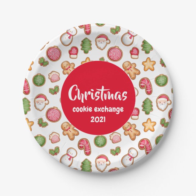 Christmas Cookie Exchange Paper Plate (Front)