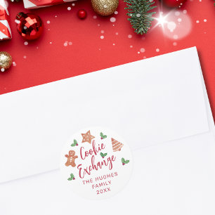 Christmas Cookie Exchange Party Classic Round Sticker