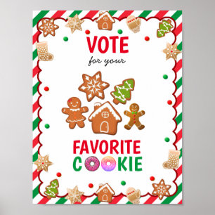 Christmas Cookie Exchange Party Game Cookie Ballot Poster