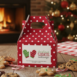 Christmas Cookie Exchange Party Holiday Oven Mitts Favour Box