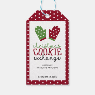 Christmas Cookie Exchange Party Holiday Oven Mitts Gift Tags