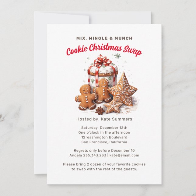 Christmas Cookie Exchange Party Invitation (Front)