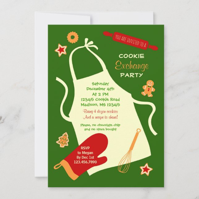 Christmas Cookie Exchange Party Invitation (Front)