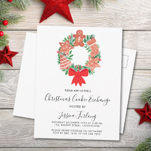 Christmas Cookie Exchange Party Invitation Postcard