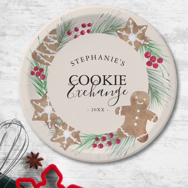 Christmas Cookie Exchange Party  Paper Plate (Creator Uploaded)