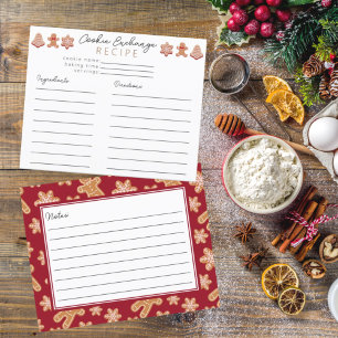 Christmas Cookie Exchange Party Recipe Card