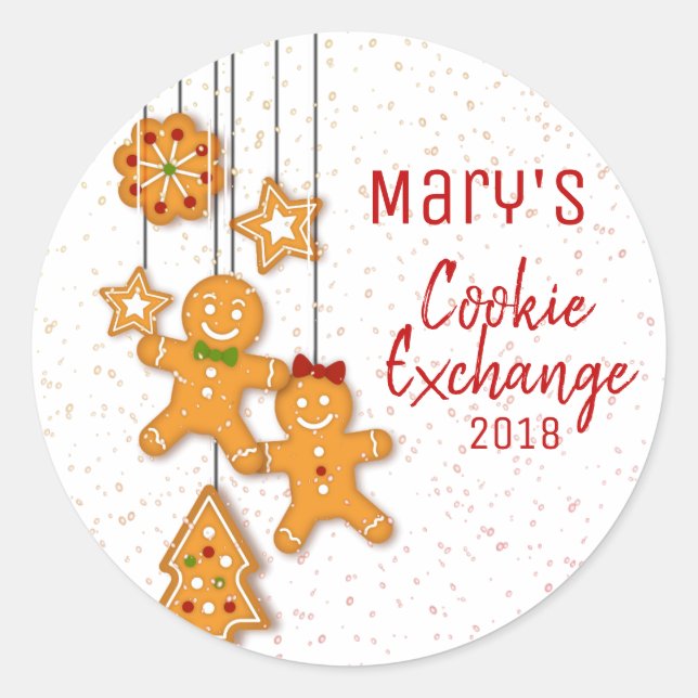 Christmas Cookie Exchange Party Stickers (Front)