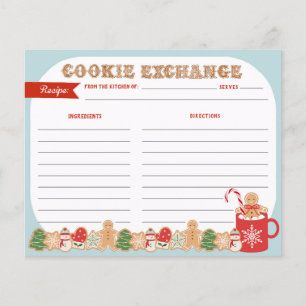 Christmas Cookie Exchange Recipe Card