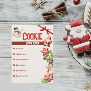 Christmas Cookie Exchange Score Card