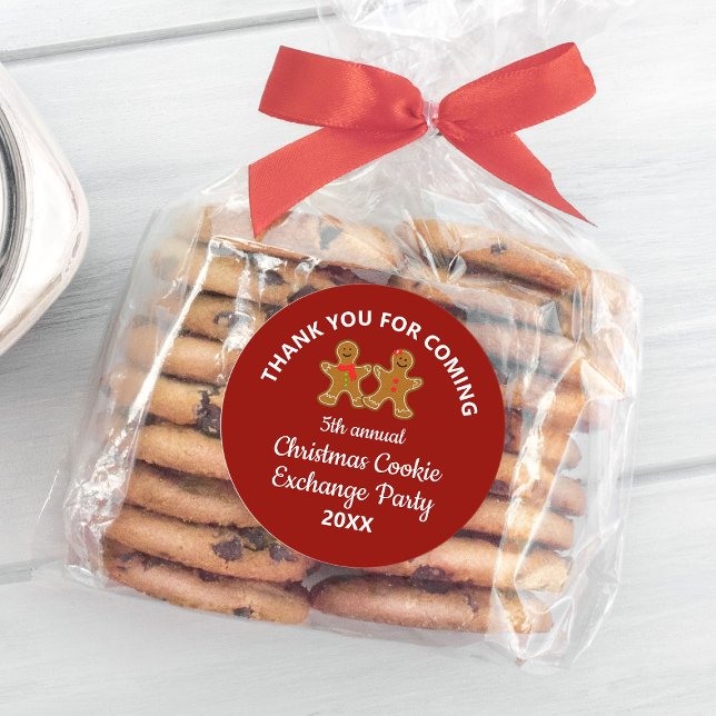 Christmas Cookie Exchange Swap Party Thank You Classic Round Sticker (Christmas Cookie Exchange Swap Party Thank You Classic Round Sticker
)