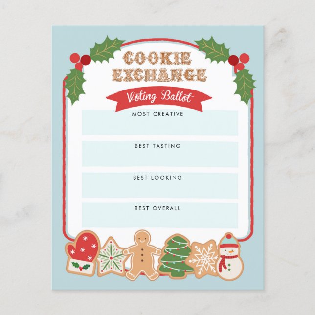 Christmas Cookie Exchange |  Voting Ballot (Front)
