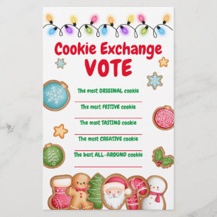 Christmas Cookie Exchange Voting Cards