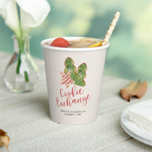 Christmas Cookie Exchange Watercolor Cookie Paper Cups