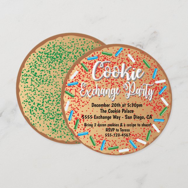 Christmas Cookie Exhange Party Invitations (Front/Back)