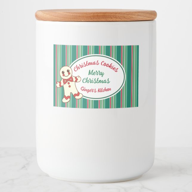 Christmas Cookie Food and Beverage Label Set (Front)