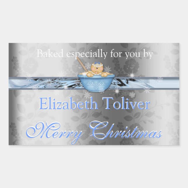 Christmas Cookie, Fudge, Cake, Gift Label Sticker (Front)