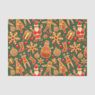 Christmas Cookie Fun Holiday Items on Green Tissue Paper