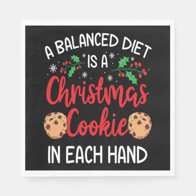 Christmas Cookie Funny Xmas Holiday Gift Napkin (Front)