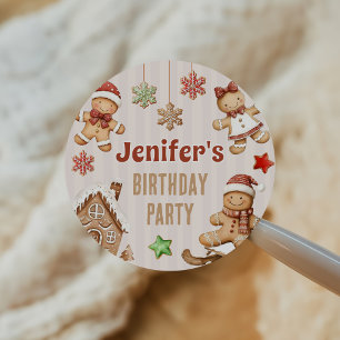 Christmas Cookie Gingerbread Birthday Classic Round Sticker