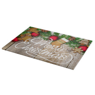 Christmas cookie glass cutting board